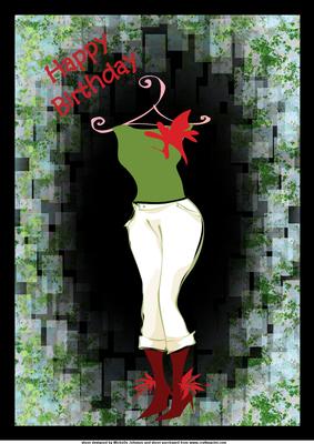 A4 Fashion Victim Female Birthday Card 2
