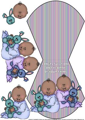 New Baby Twins Wobble Card 1