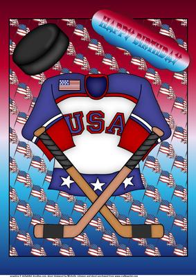 A4 Hockey Male Birthday Card