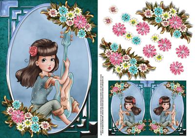 Melody and Her Guitar Card Front and Gift Tag
