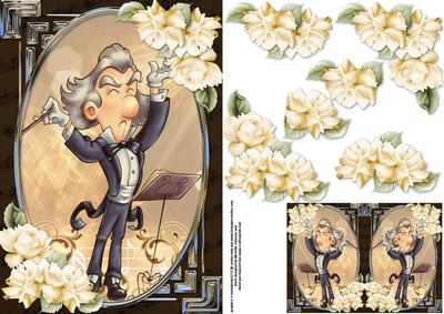The Music Conductor Card Front with Gift Tag