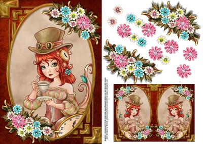Time for Tea Steampunk Card Front with Gift Tag