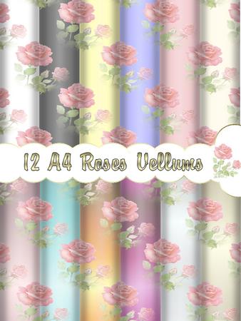 12 A4 Floral Vellum Kits