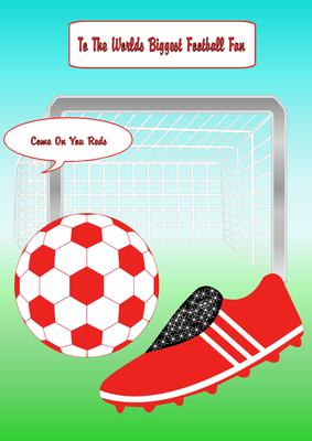 Come on You Reds A4 Football Card