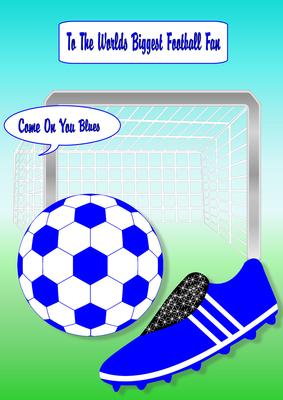 Come on You Blues A4 Football Card
