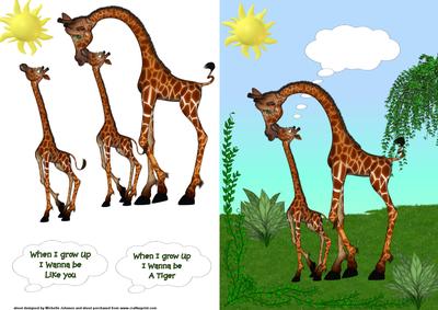 When I Grow Up I Want to Be Like You Giraffe Card Front