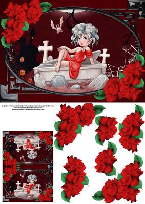 To Die for Card Front with Roses