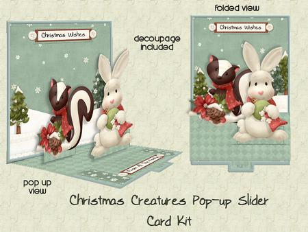 Christmas Creatures Pop-up Slider Card Kit