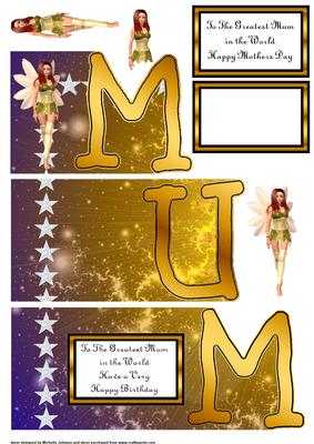 Mum Golden Fairy Book Sheet