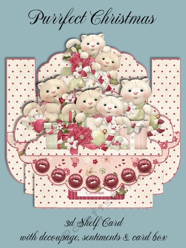 Purrfect Christmas 3D Shelf Card Kit