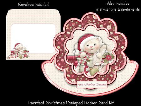 Purrfect Christmas Scalloped Rocker Card Kit