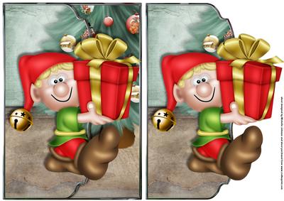 Santas Little Helper Faux Envelope Card