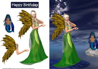 Ssh She'll Hear You Fairy and Mermaid Card Front