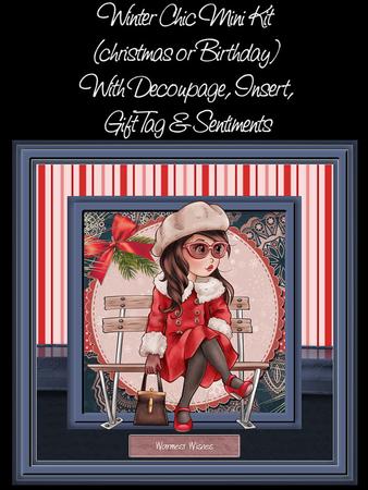 Winter Chic (christmas or Birthday) 7.5 x 7.5 Mini Kit