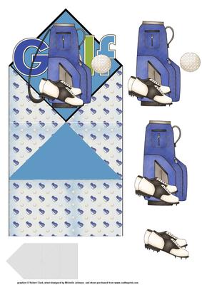I Love Golf Male Diamond Top Card