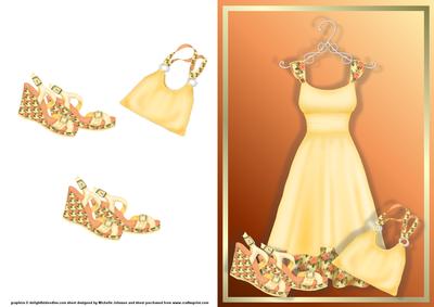 Yellow Outfit Card Front with Decoupage