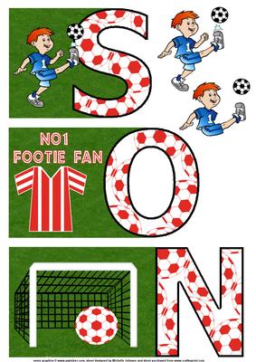 Son No1 Football Fan Book Sheet Red
