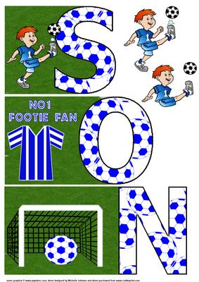 Son No1 Football Fan Book Sheet Blue