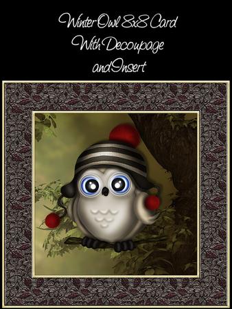 Winter Owl 8x8 Card Front Mini Kit