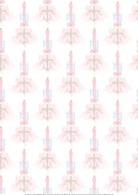 Girls Christening Candle Vellum