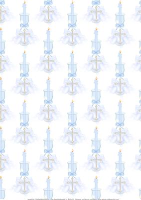 Boys Christening Candle Vellum