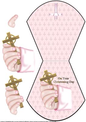 Girls Christening Wobble Card
