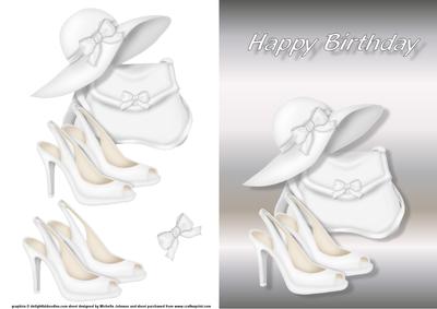 Going Out White Card Front with Decoupage