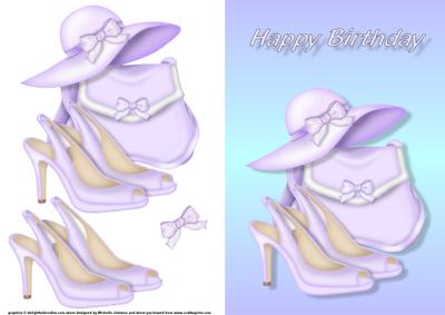 Going Out Lilac Birthday Card Front with Decoupage