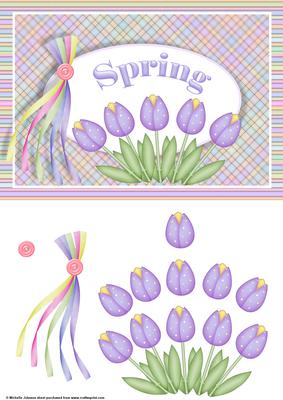 Spring Tulip Card Front with Decoupage