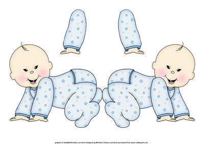 New Baby Boy or Boys 1st Birthday Shaped Card