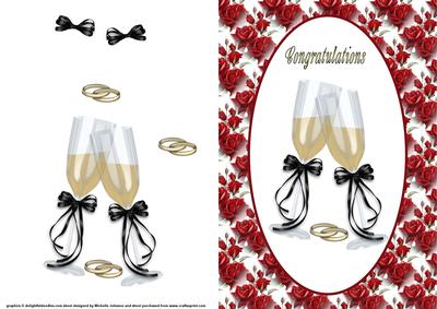 Congratulations Wedding Day or Anniversary Card Front