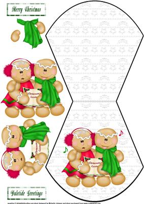Gingerbread Christmas Carol Wobble Card
