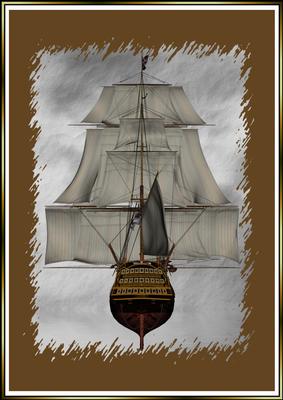 Hms Victory Ship A4 Card