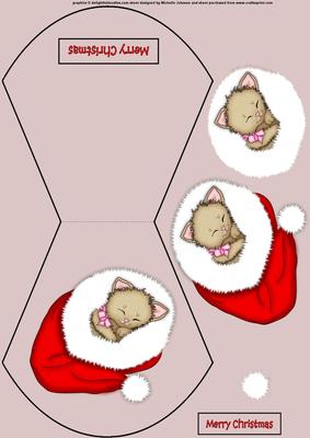 Cute Christmas Kittie Wobble Card