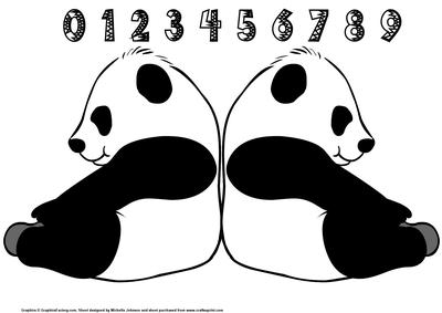 Sitting Panda Shaped Card with Ages