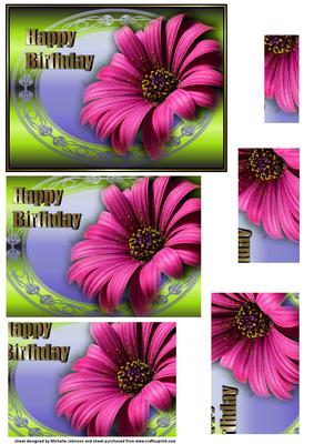 Pink Flower Birthday Pyramid