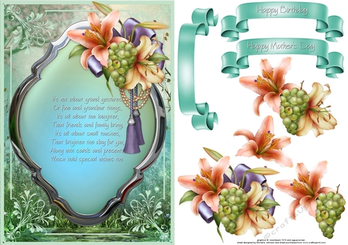 downton lilies and grapes card front