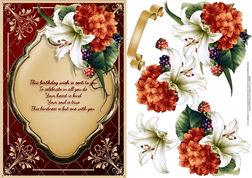lilies and blackberries card front