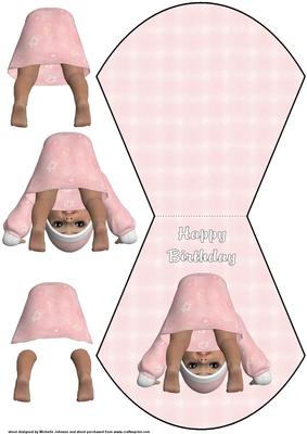 Peep-o Girl Wobble Card