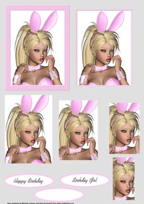 Pink Bunny Girl Pyramid