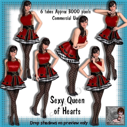 6 Sexy Queen Of Hearts Poser Tubes