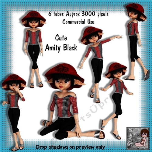 6 Cute Amity in Black Poser Tubes