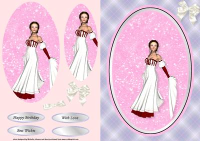 Elegant Lady Quick Card Front with Oval Pyramage