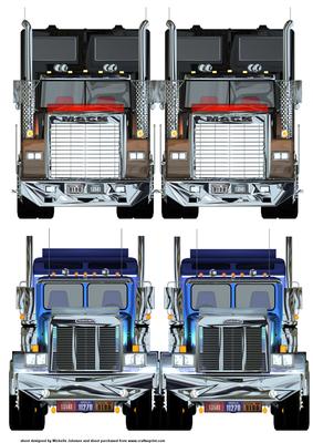 2 Truck Shaped Quick Cards
