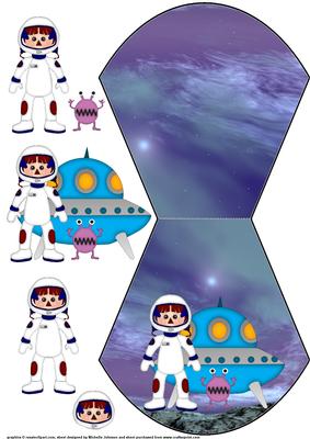 Cartoon Astronaut Wobble Card 1