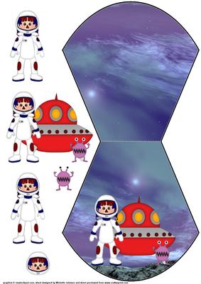 Cartoon Astronaut Wobble Card 2