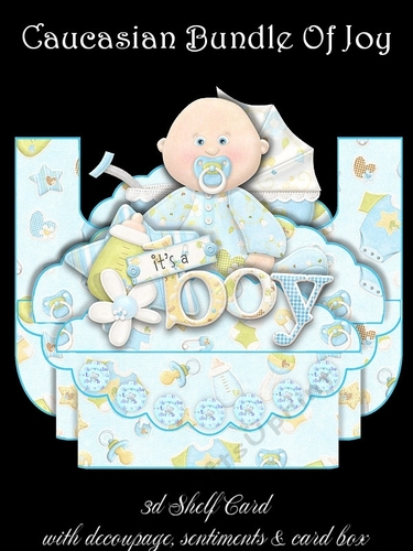 Caucasian Bundle Of Joy Boy Shelf Card Kit With Card Box