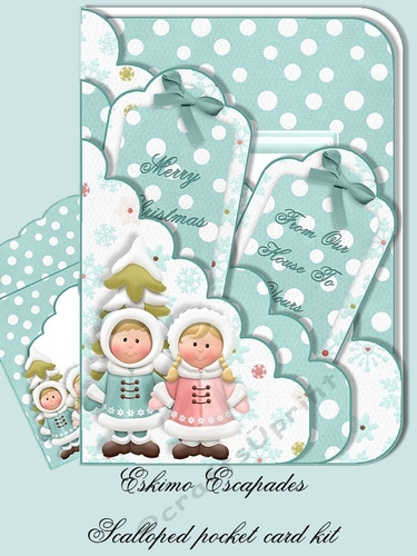 Eskimo Escapades Scallop Pocket Card Kit with Envelope