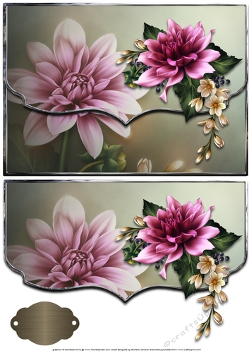Dahlias Fancy Scalloped Edge Envelope Card