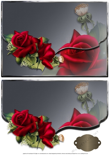 Velvet Roses Fancy Scalloped Edge Envelope Card